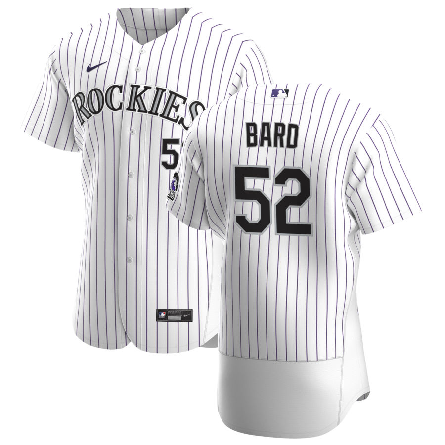 Colorado Rockies #52 Daniel Bard Men Nike White Home 2020 Authentic Player MLB Jersey